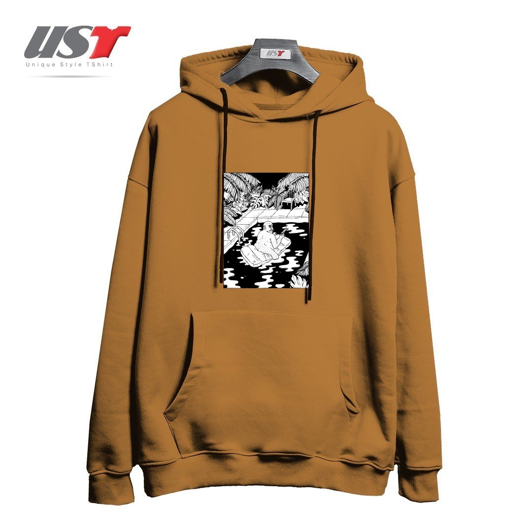 طرح NEVER REALLY RETIRED هودی اورسایزرنگ نسکافه ای