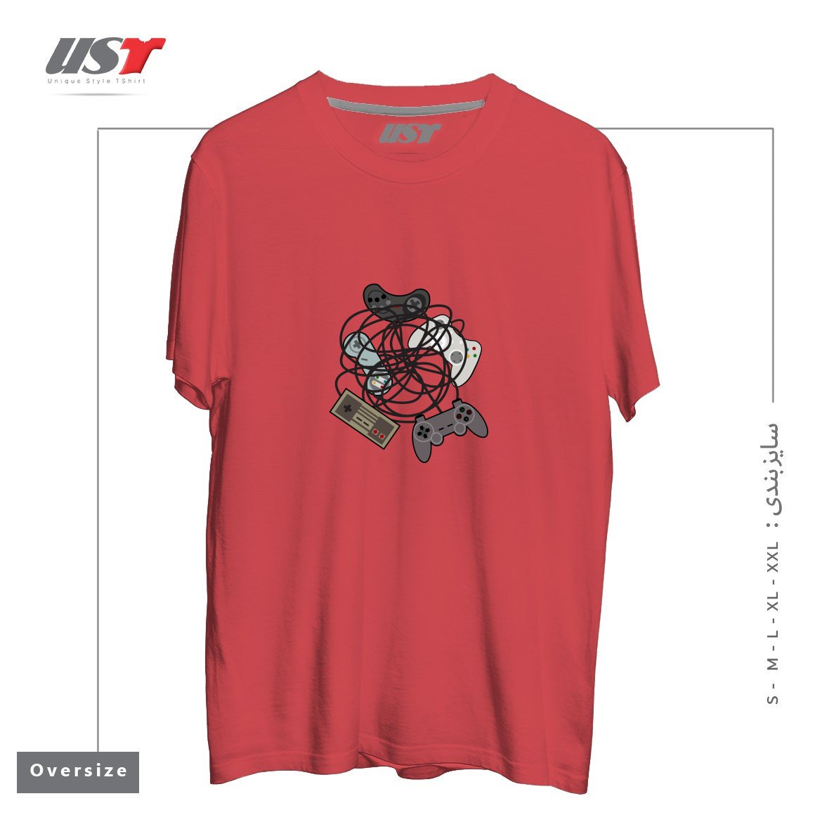 تیشرت اورسایز طرح TANGLED JOYSTICKS