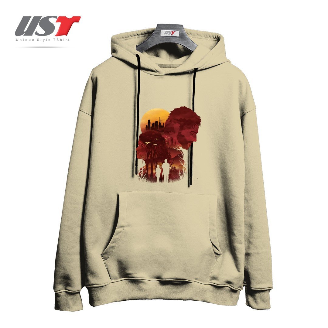 طرح THE LAST SUNSET هودی اورسایزرنگ نخودی