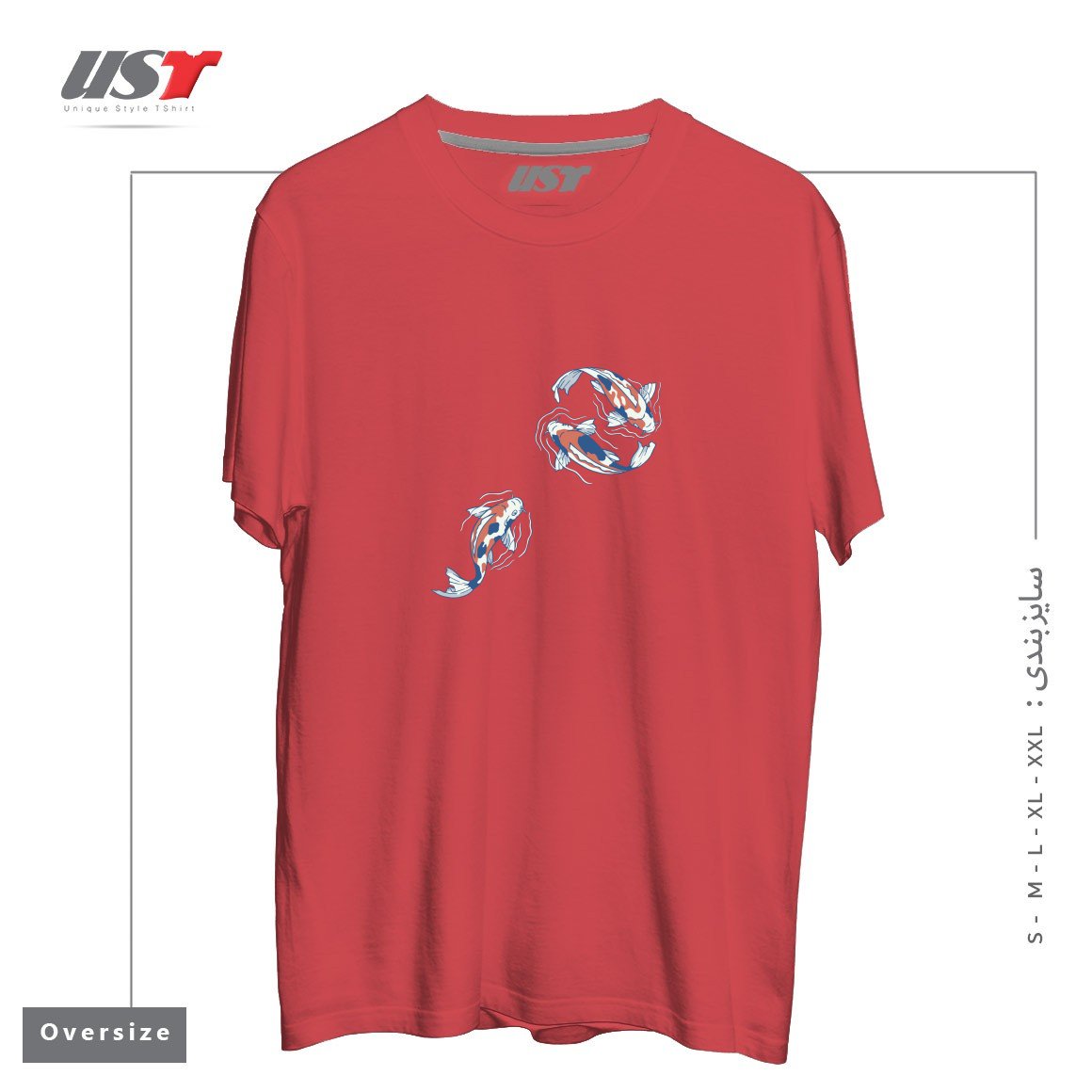 طرح KOI LAKE TRADITIONAL JAPANESE BY TOBE FONSECA تیشرت اورسایزرنگ ماتیکی