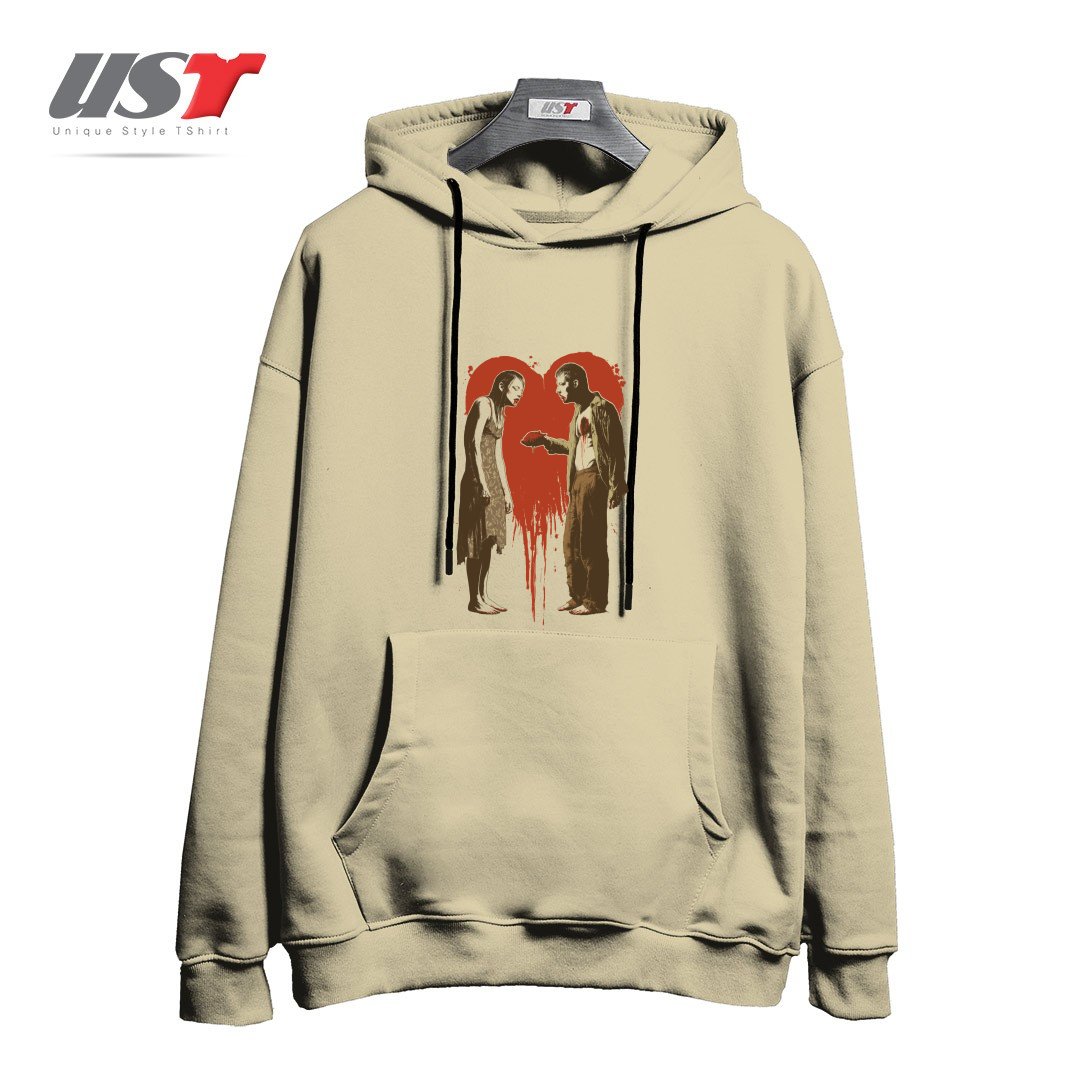 طرح ZOMBIE ROMANCE هودی اورسایزرنگ نخودی