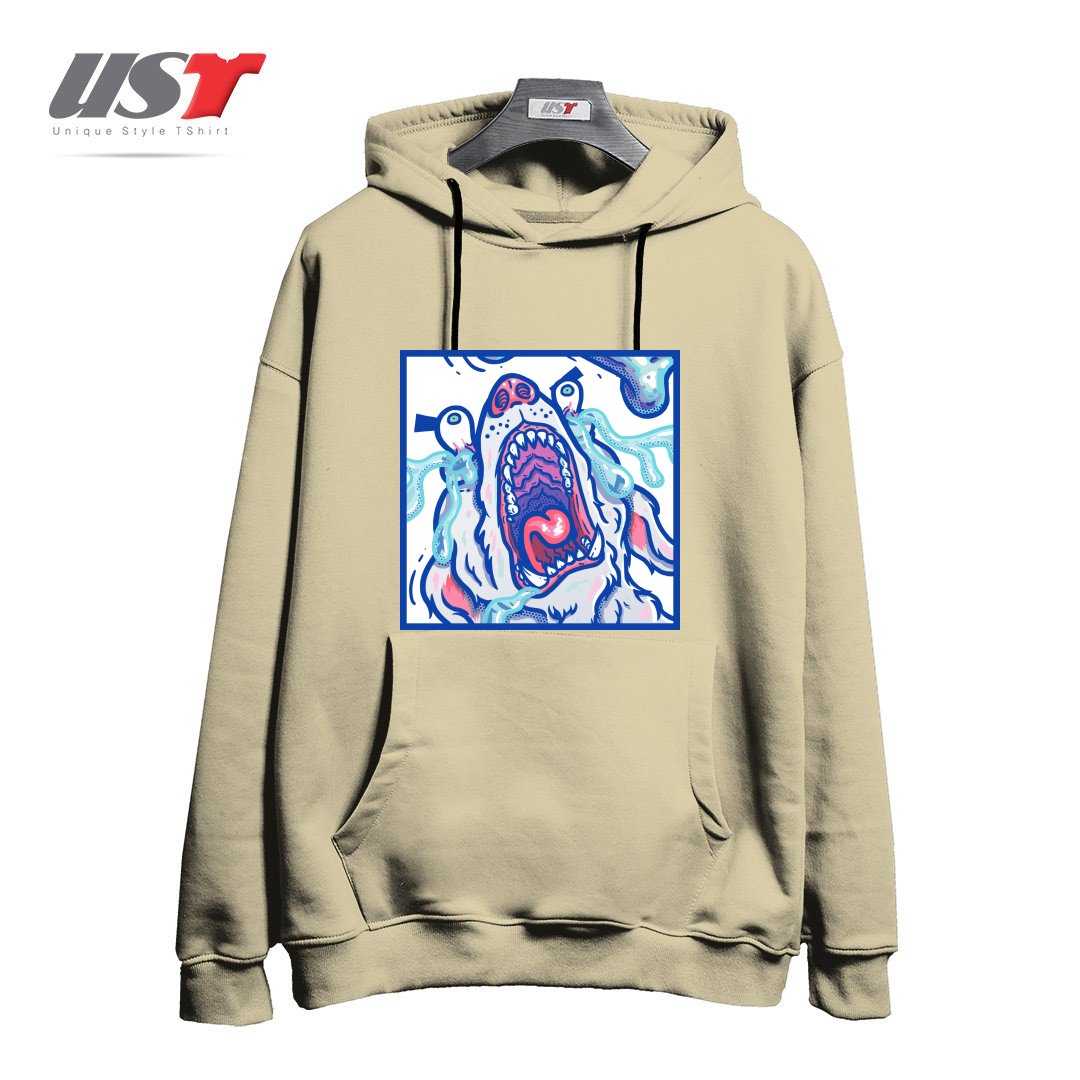 هودی اورسایز طرح DOGGY CUBE