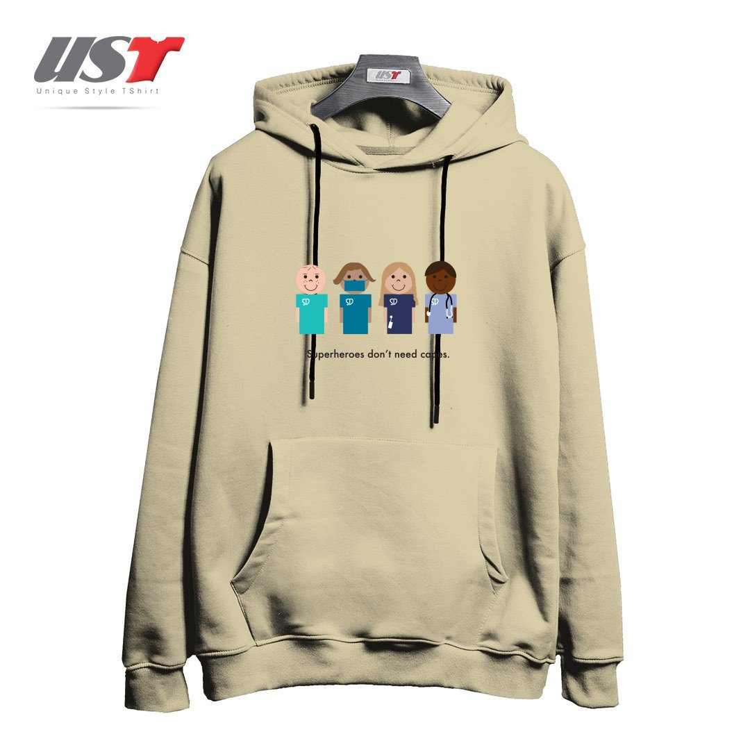 طرح SUPERDOCS هودی اورسایزرنگ نخودی