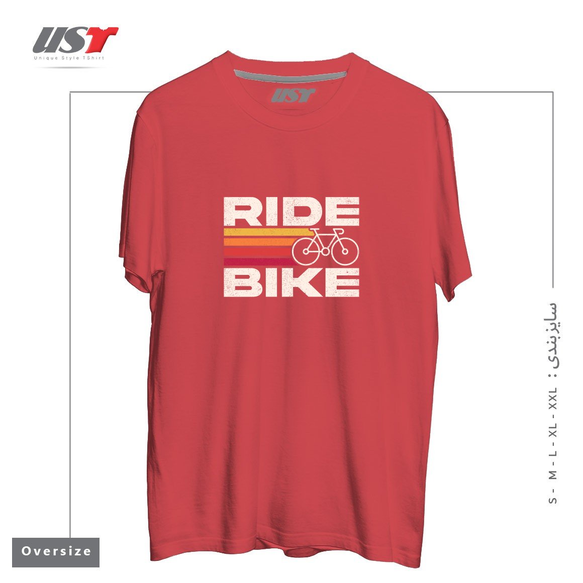 تیشرت اورسایز طرح RIDE BIKE