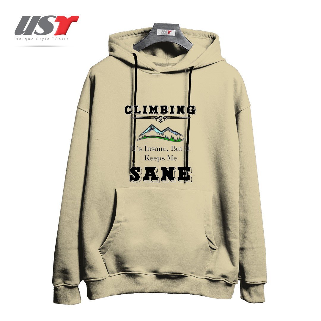 هودی اورسایز طرح CLIMBING KEEPS ME SANE