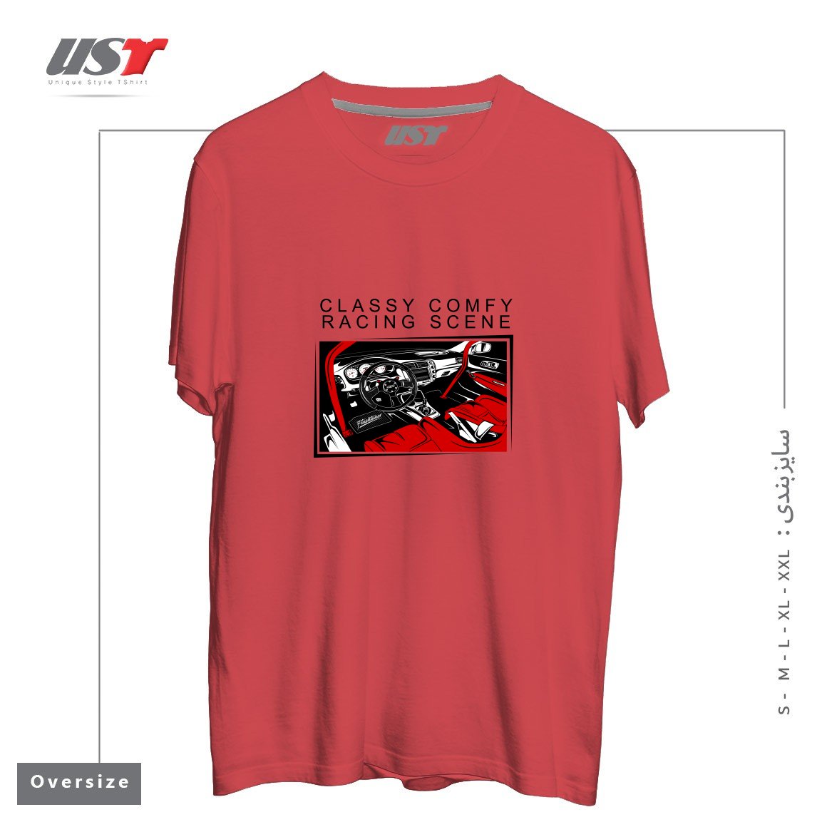 طرح HONDA CIVIC TYPE-R RACING INTERIOR تیشرت اورسایزرنگ ماتیکی