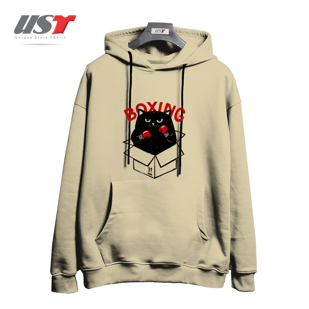 طرح BOXING1 هودی اورسایزرنگ نخودی