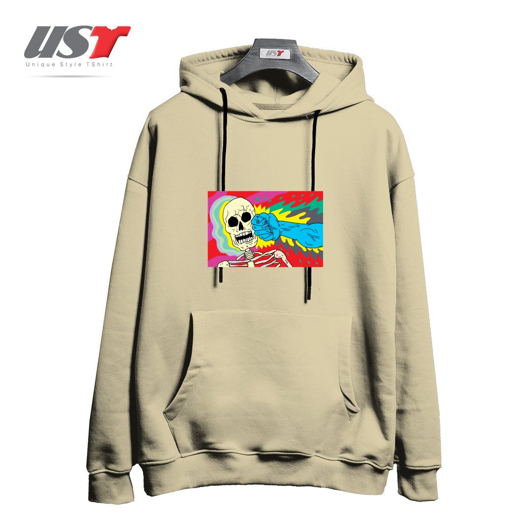 طرح PUNCHING DEATH هودی اورسایزرنگ نخودی