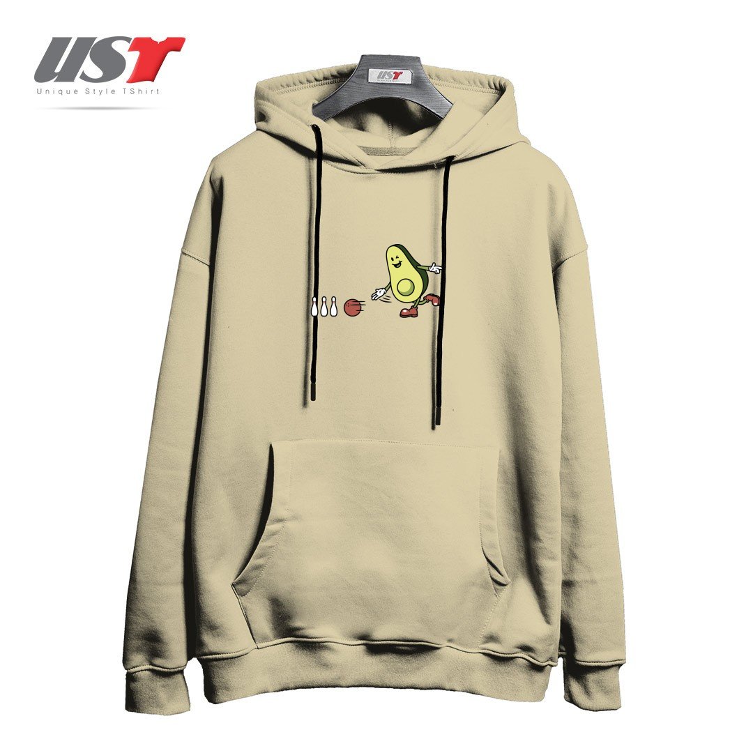 طرح AVOCADOO PLAYING BOWLING هودی اورسایزرنگ نخودی