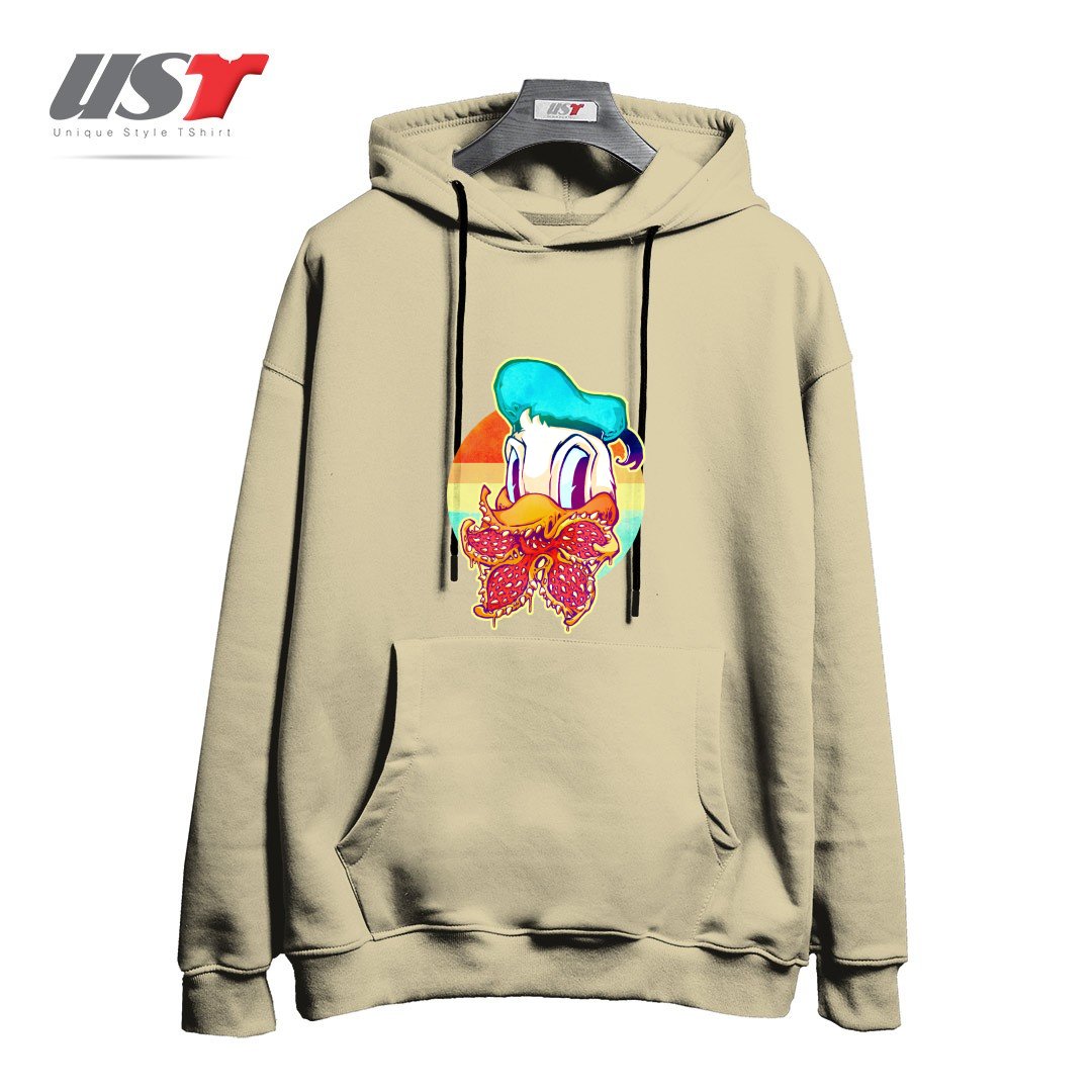 طرح UPSIDE DOWN STRANGER DONALD هودی اورسایزرنگ نخودی