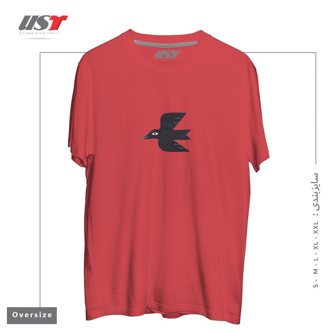 طرح MINIMAL BLACKBIRD NO. 1 تیشرت اورسایزرنگ ماتیکی