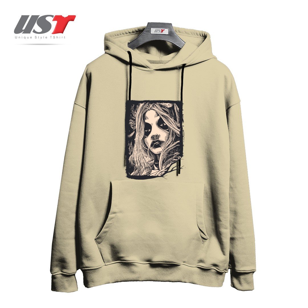 طرح Witch Masks هودی اورسایزرنگ نخودی