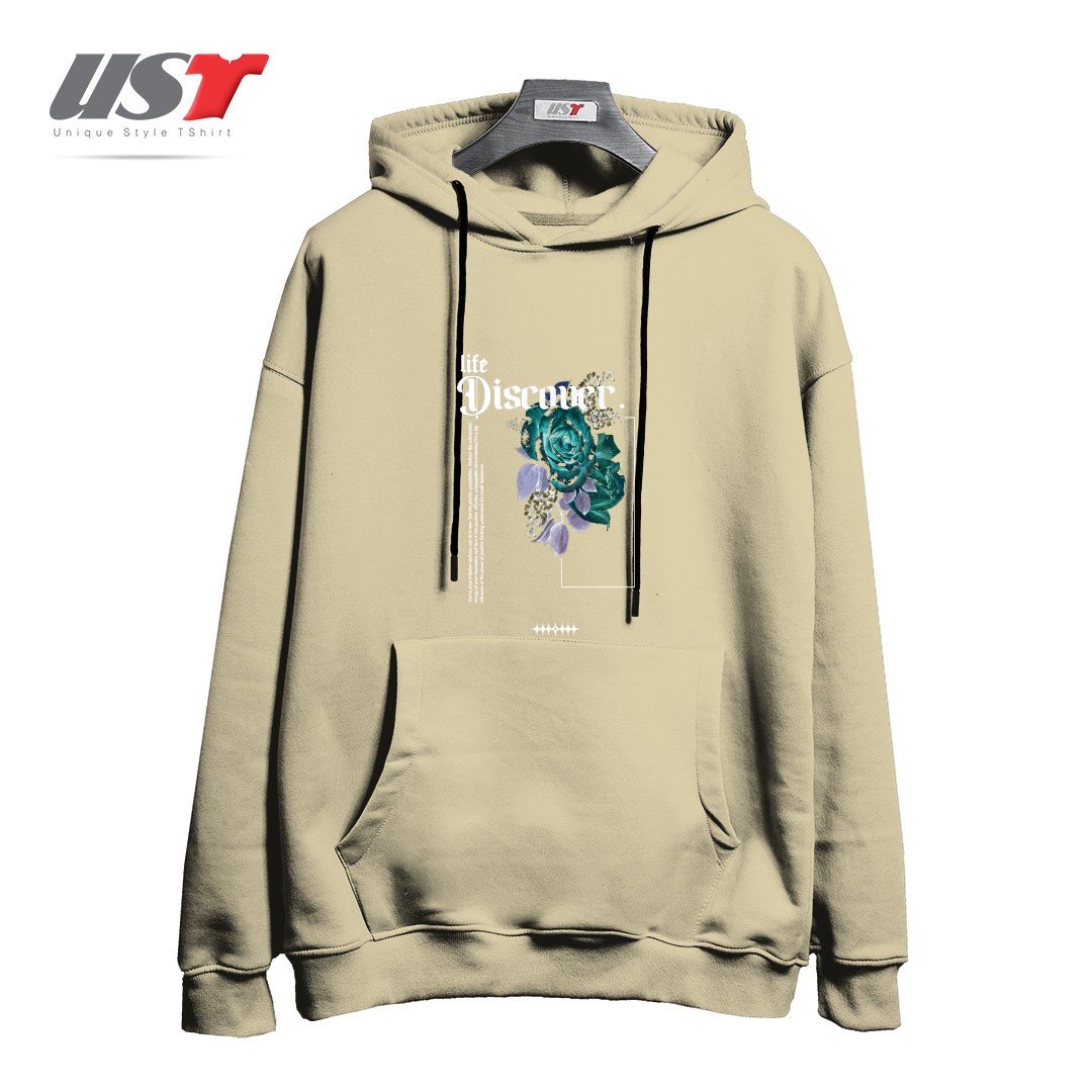 طرح Discover هودی اورسایزرنگ نخودی