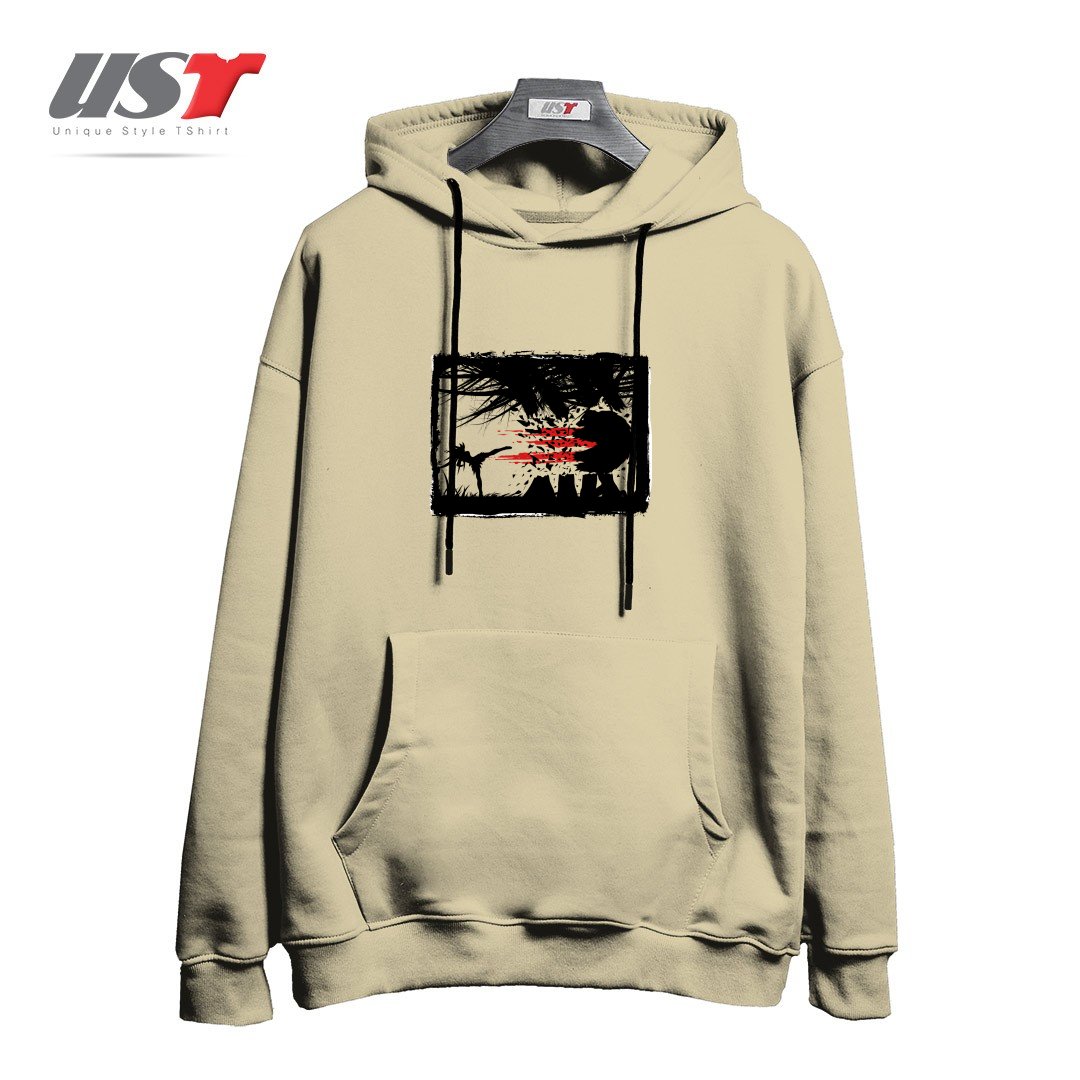 طرح BEAR KICK3 هودی اورسایزرنگ نخودی