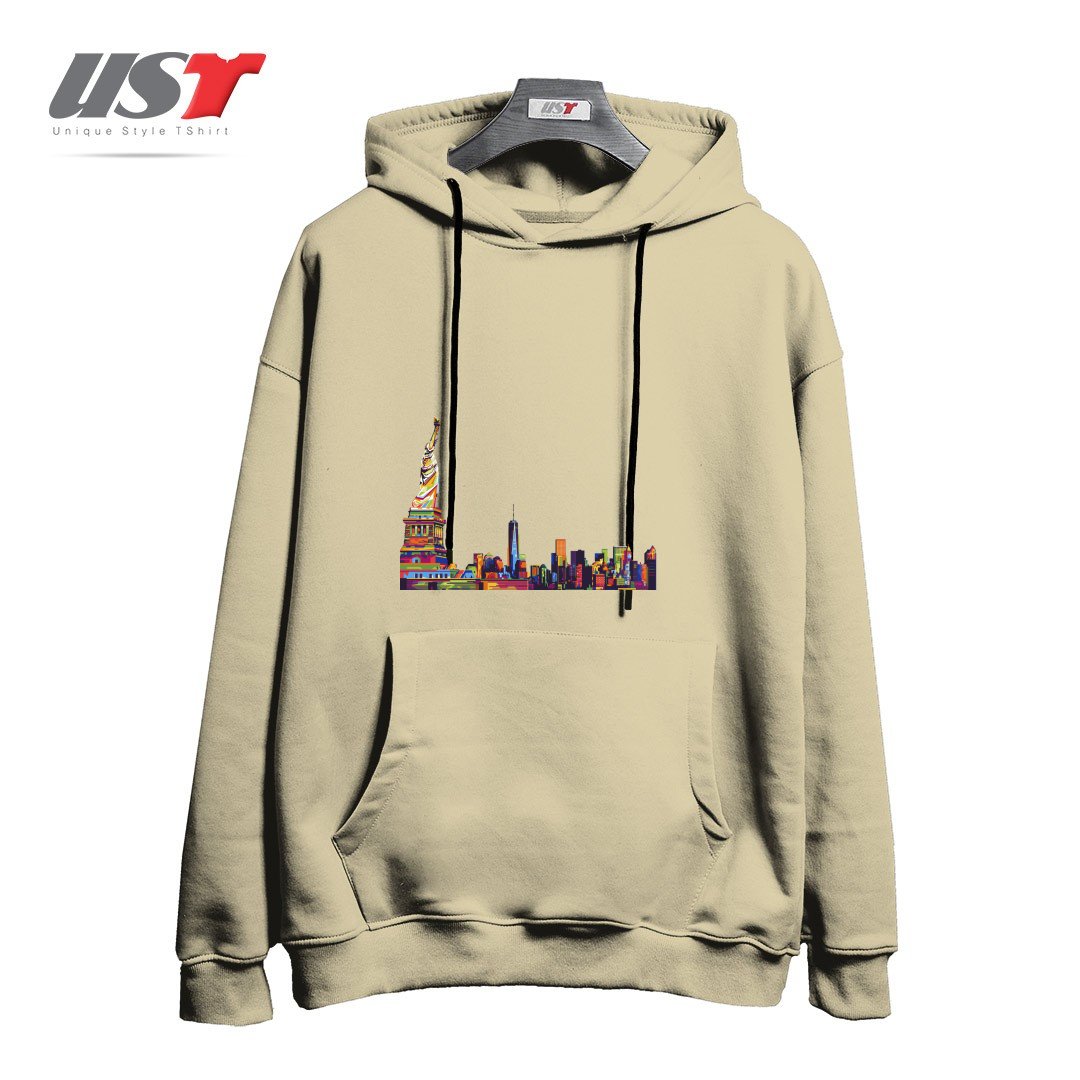 طرح NEW YORK SKYLINE هودی اورسایزرنگ نخودی