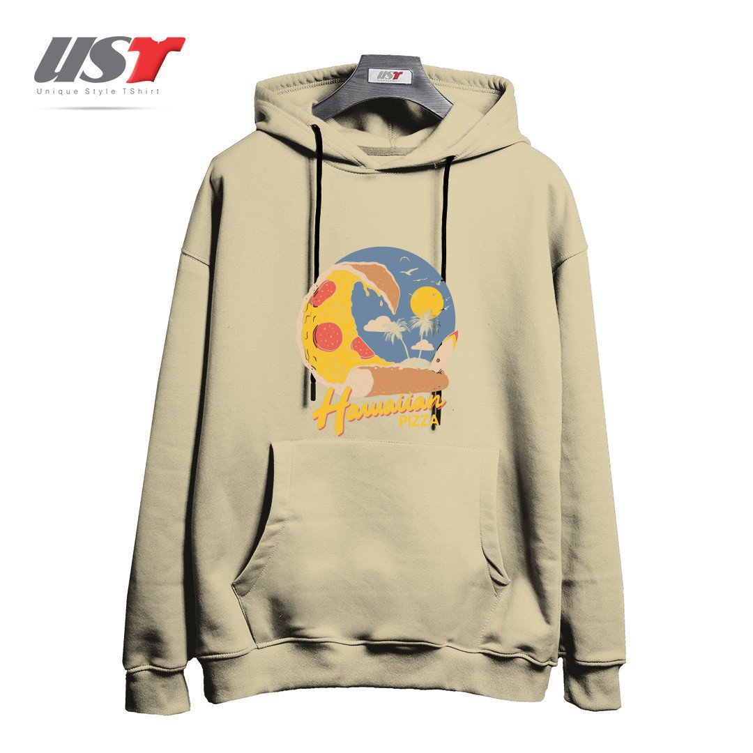 طرح HAWAIIAN PIZZA هودی اورسایزرنگ نخودی