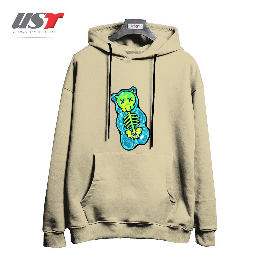 طرح SCUMMY BEAR (BLUE) هودی اورسایزرنگ نخودی