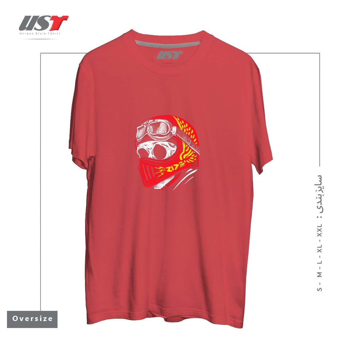 طرح RIDE SKULL تیشرت اورسایزرنگ ماتیکی