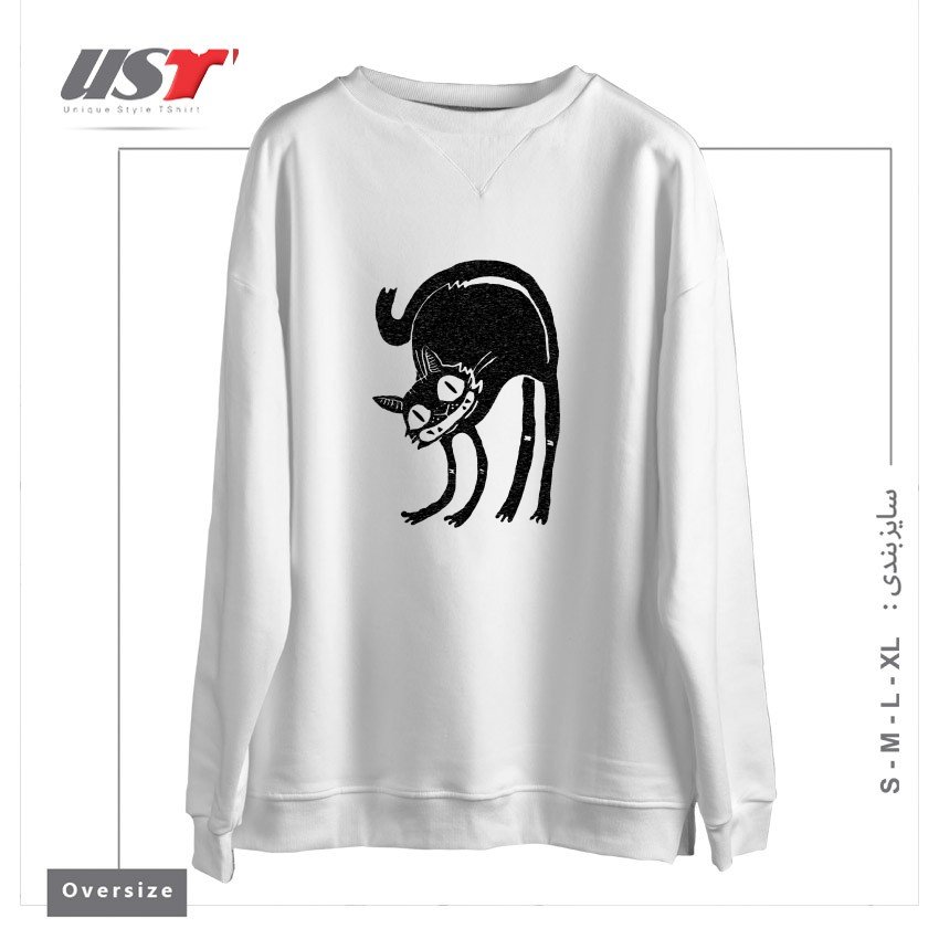 سوییشرت اورسایز طرح CUsersManiDesktoptarhKhorojiBLACK CAT - LEGEND DERRY