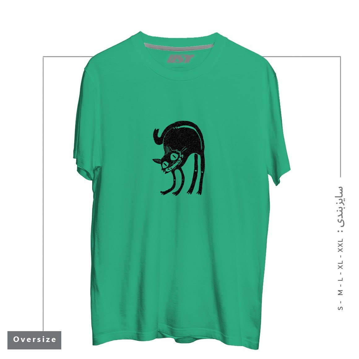 تیشرت اورسایز طرح CUsersManiDesktoptarhKhorojiBLACK CAT - LEGEND DERRY