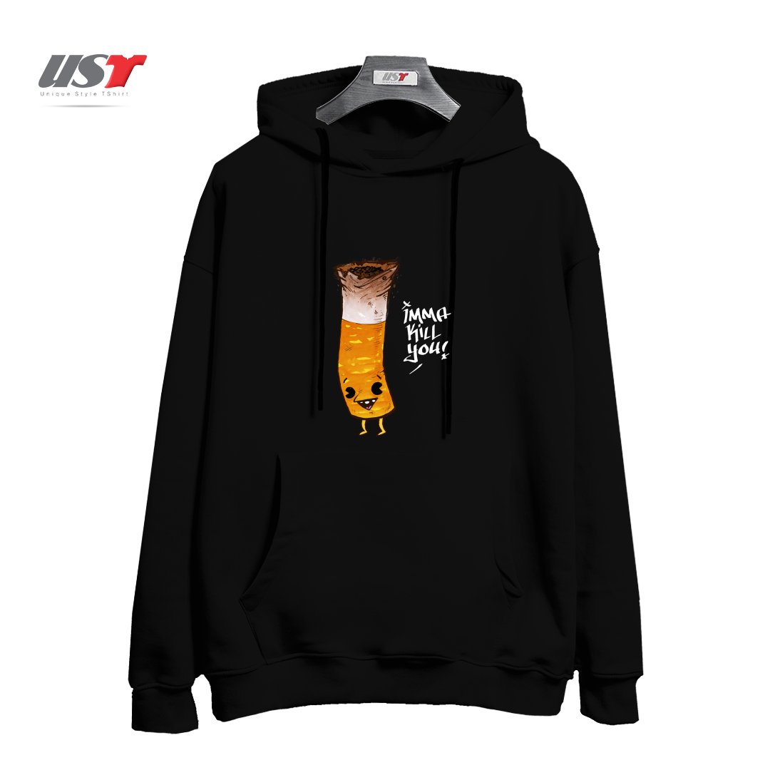 طرح SMOKE EM هودی اورسایزرنگ مشکی