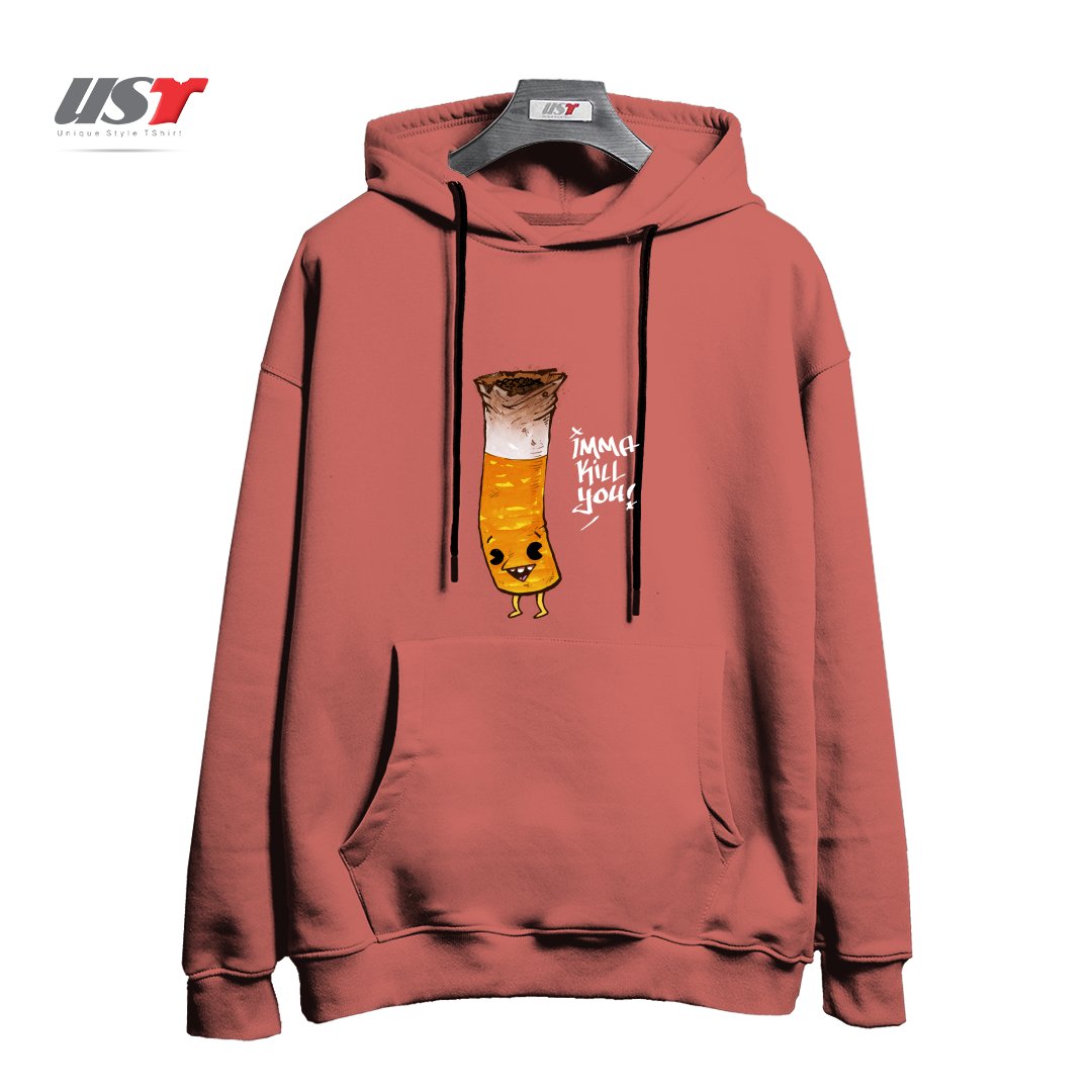 طرح SMOKE EM هودی اورسایزرنگ آجری