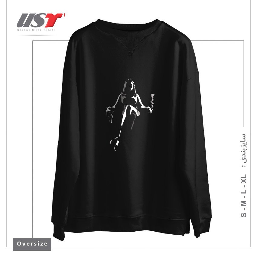 سوییشرت اورسایز طرح 'TAKE A SEAT!'