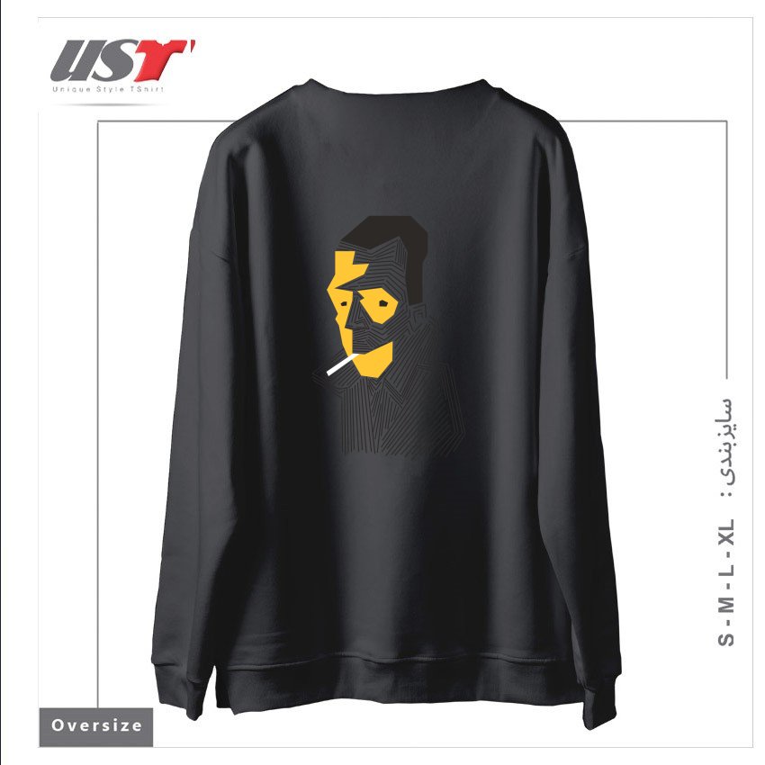 طرح STRANGE سوییشرت اورسایزرنگ دودی