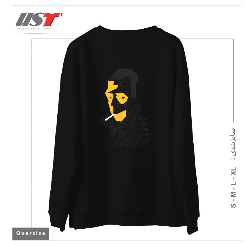 طرح STRANGE سوییشرت اورسایزرنگ مشکی