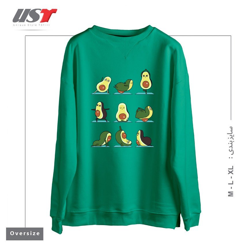 سوییشرت اورسایز طرح AVOCADO YOGA