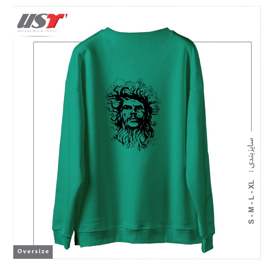 طرح TREESIST سوییشرت اورسایزرنگ سبز سدری