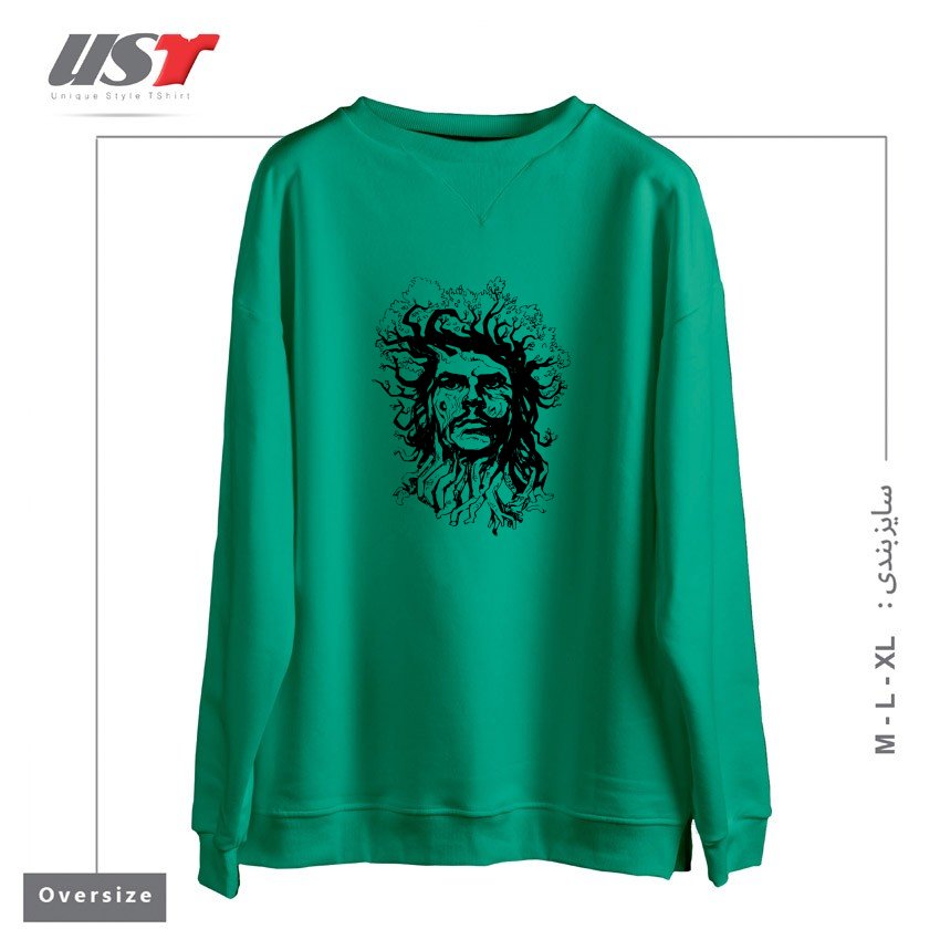 طرح TREESIST سوییشرت اورسایزرنگ سبز سدری