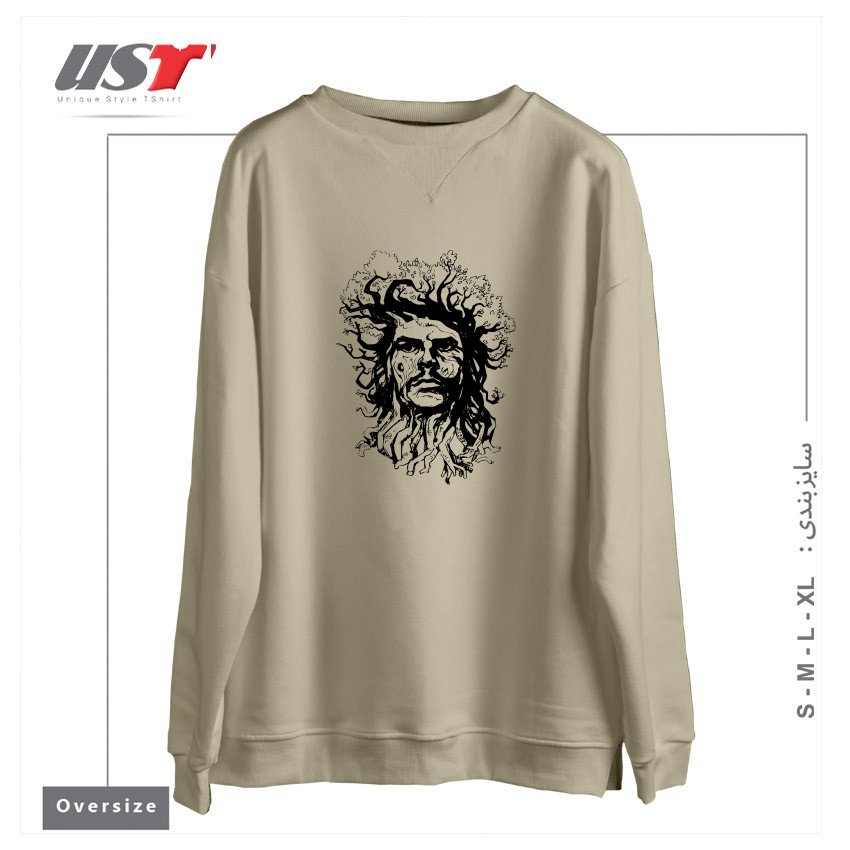 طرح TREESIST سوییشرت اورسایزرنگ نخودی