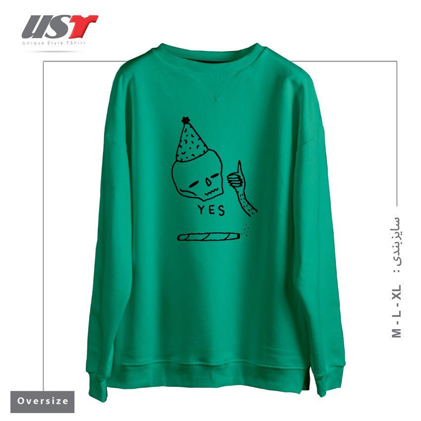 طرح YES - JILLIAN FISHER سوییشرت اورسایزرنگ سبز سدری