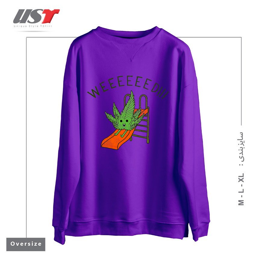 طرح WEEEEEED سوییشرت اورسایزرنگ بنفش