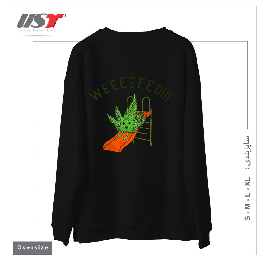 طرح WEEEEEED سوییشرت اورسایزرنگ مشکی