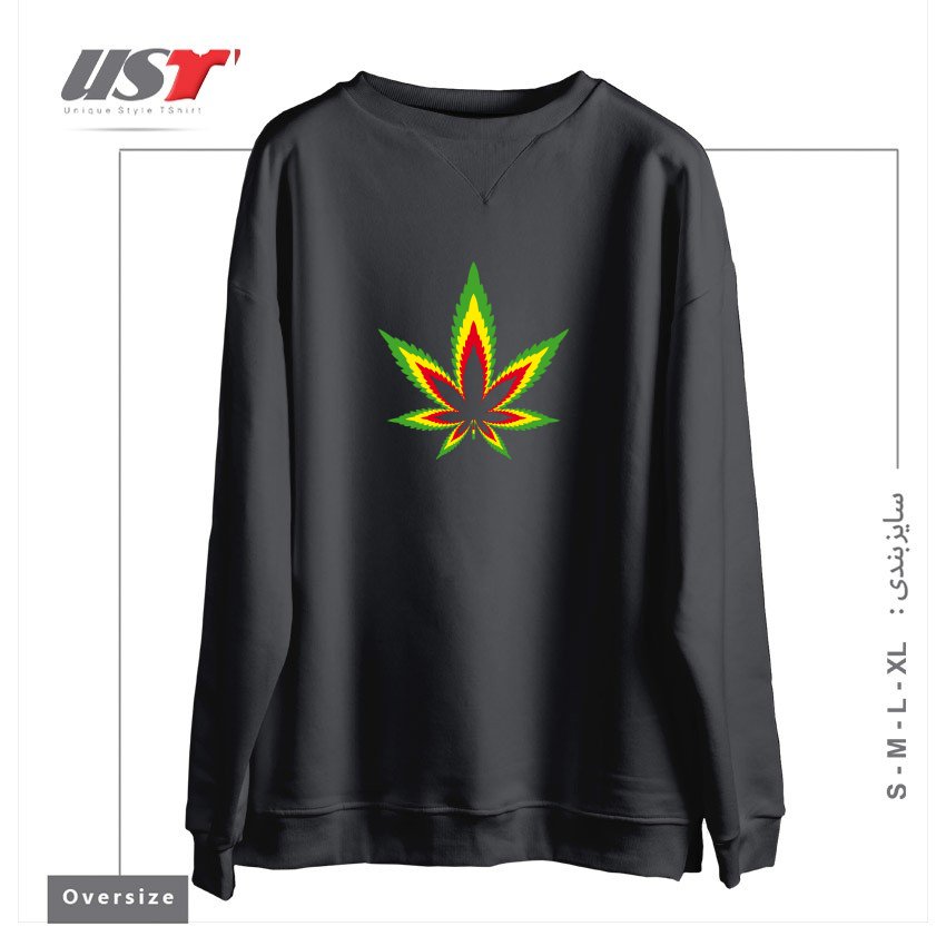 سوییشرت اورسایز طرح WEED