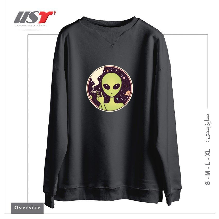 طرح TRIPPING سوییشرت اورسایزرنگ دودی