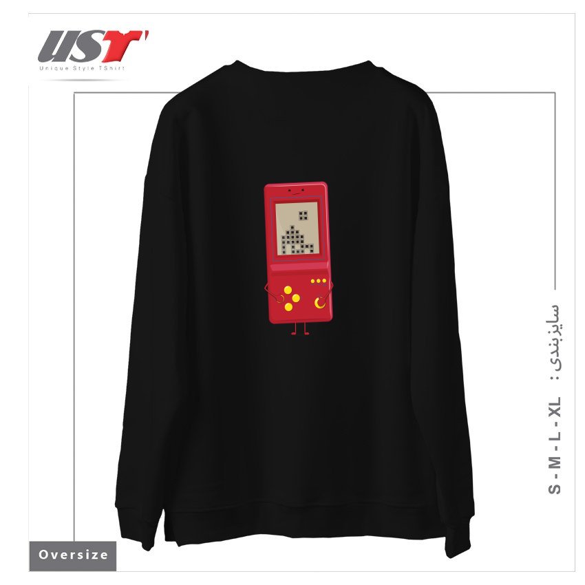 طرح BRICK GAME سوییشرت اورسایزرنگ مشکی