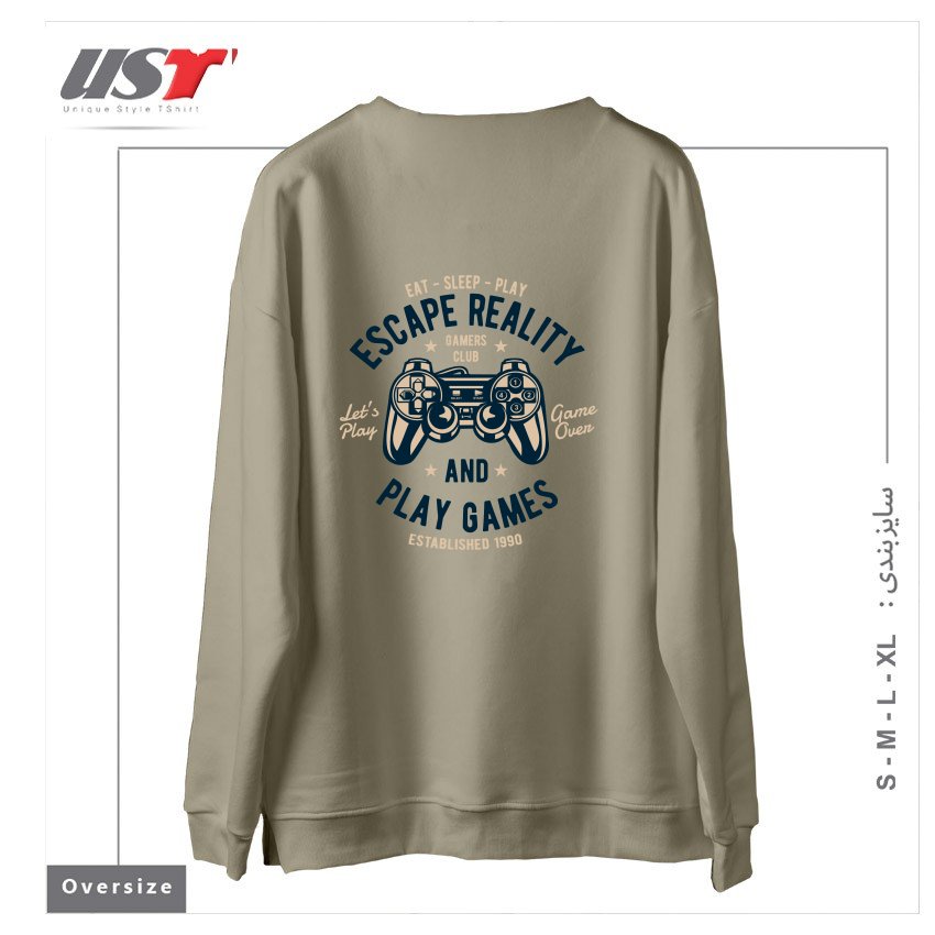 طرح CONTROLLER PS4 MELTED ZAFIR ART سوییشرت اورسایزرنگ نخودی