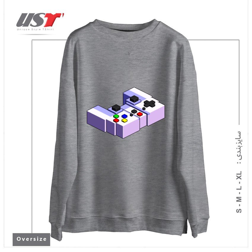 سوییشرت اورسایز طرح GAME CONTROLLER PIXEL ART