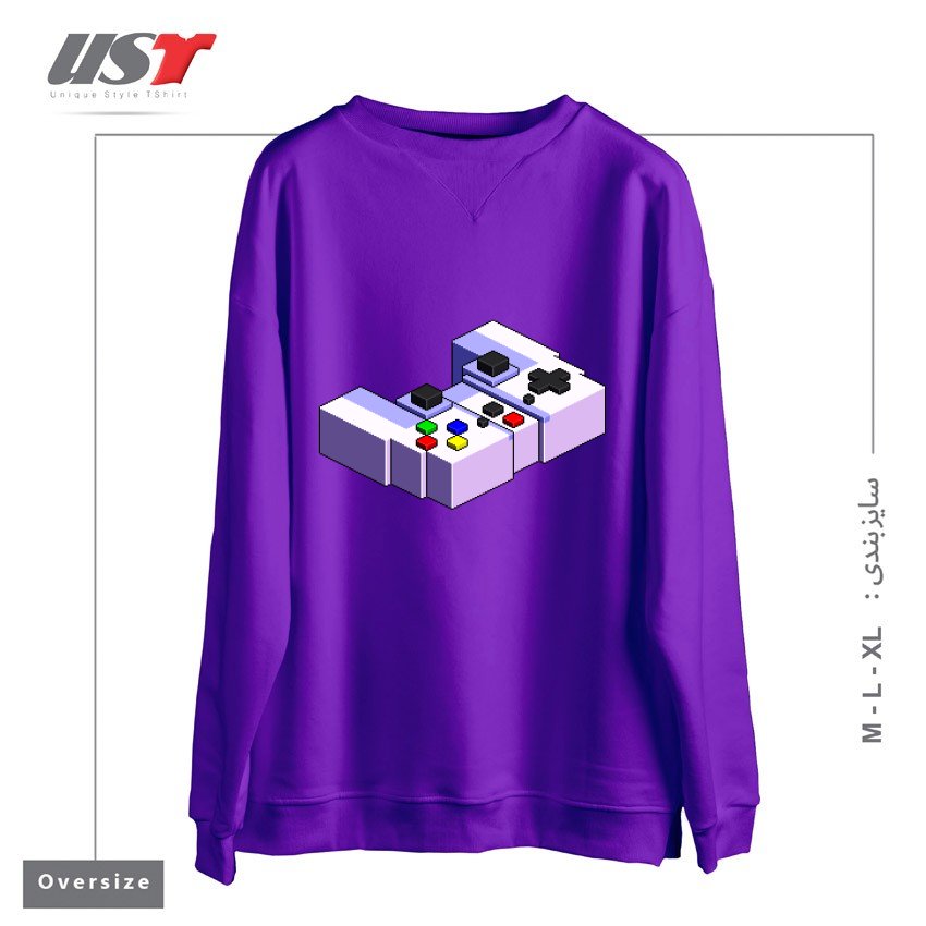 سوییشرت اورسایز طرح GAME CONTROLLER PIXEL ART