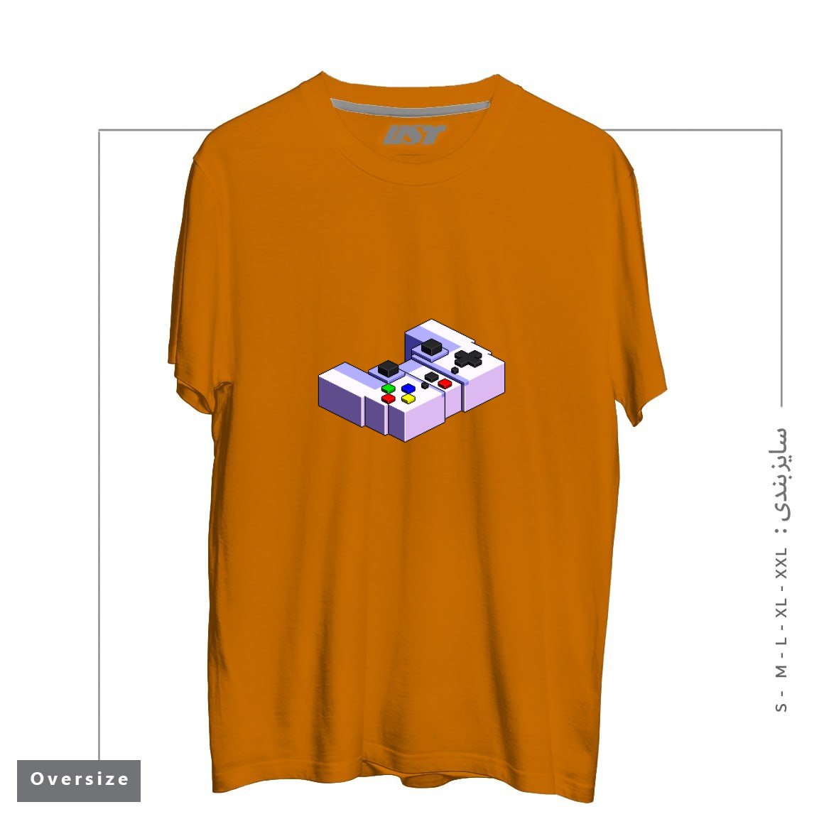 طرح GAME CONTROLLER PIXEL ART تیشرت اورسایزرنگ پرتغالی