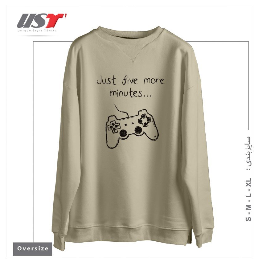 سوییشرت اورسایز طرح FIVE MINUTES MORE