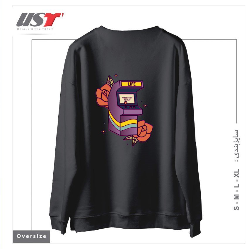 طرح GAME OF LIFE سوییشرت اورسایزرنگ دودی
