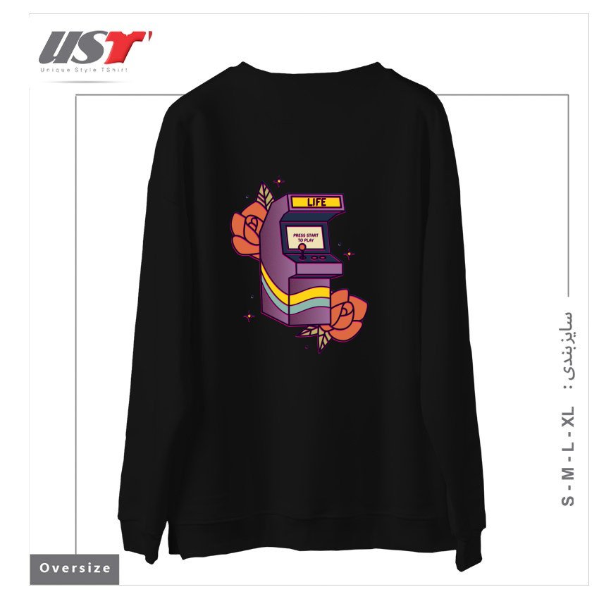 طرح GAME OF LIFE سوییشرت اورسایزرنگ مشکی