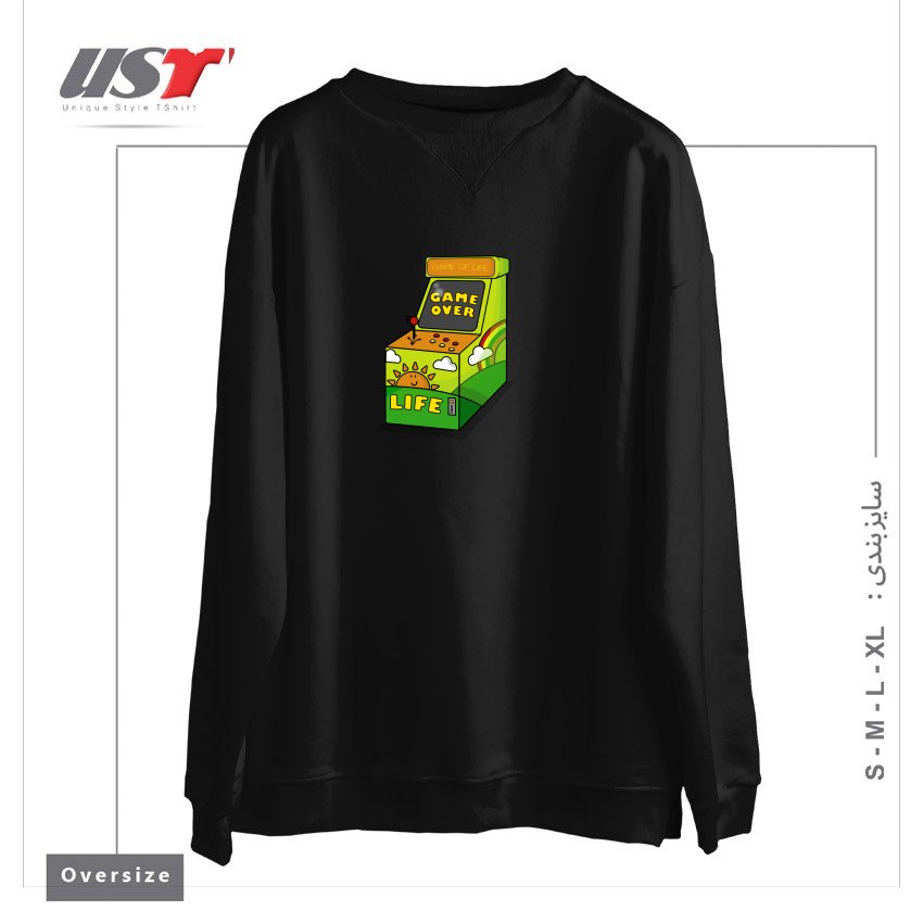 طرح GAME OF LIFE1 سوییشرت اورسایزرنگ مشکی