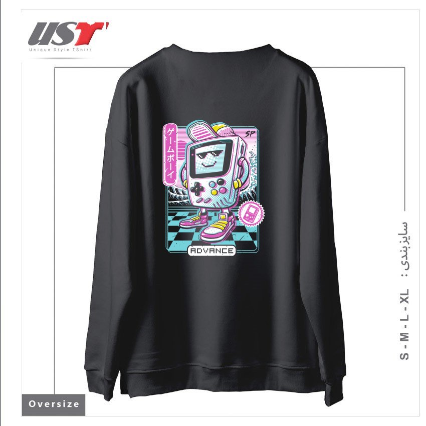 طرح GAMER BOY سوییشرت اورسایزرنگ دودی