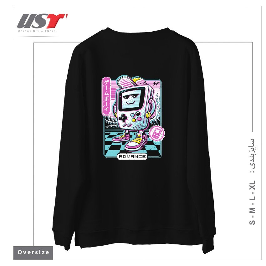 طرح GAMER BOY سوییشرت اورسایزرنگ مشکی