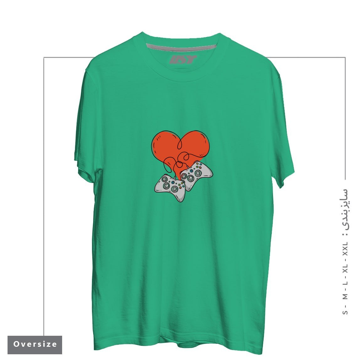 تیشرت اورسایز طرح GAMER LOVE